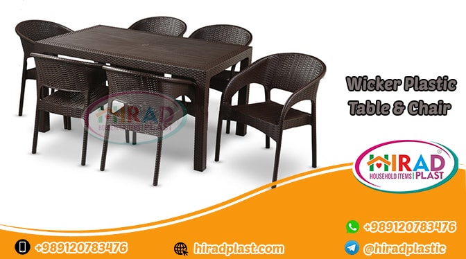 Plastic table and chairs for sale in Iran hirad plast