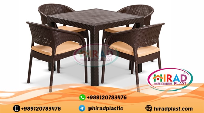 Outdoor plastic table and chairs