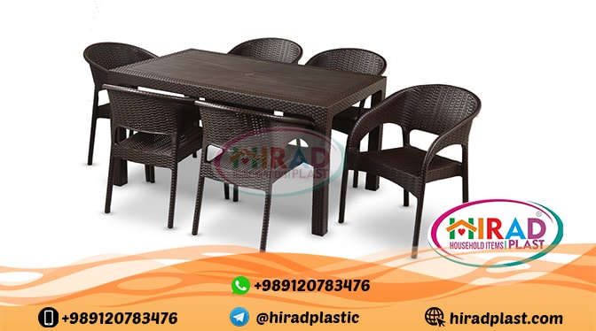 Outdoor plastic table and chairs