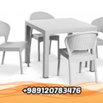 Outdoor plastic table and chairs