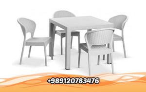 Outdoor plastic table and chairs