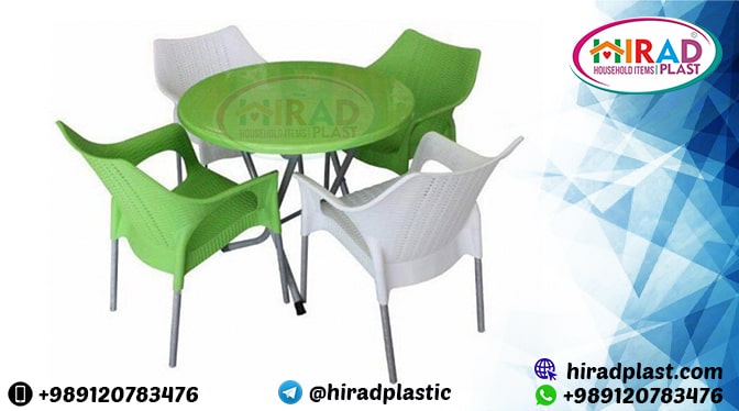 5-piece plastic table and chair set