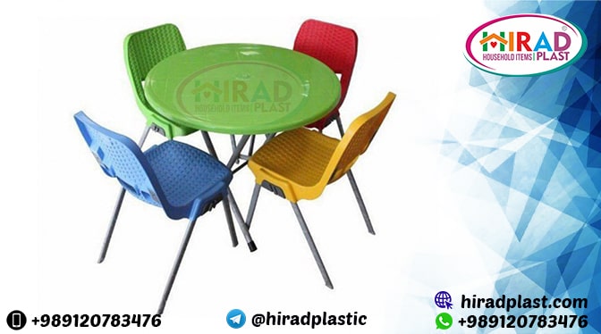 5-piece plastic table and chair set