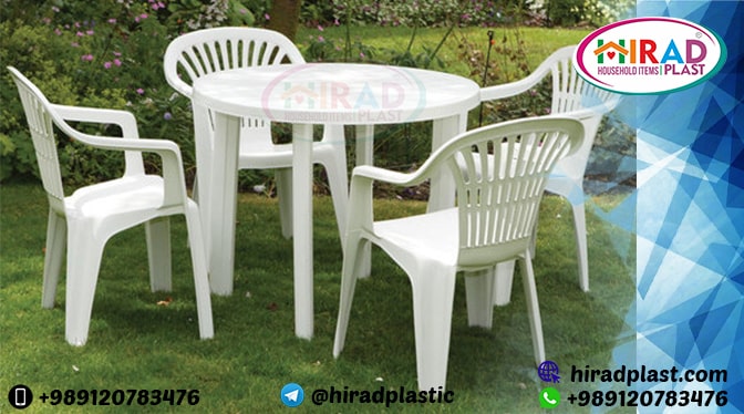 5-piece plastic table and chair set