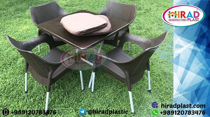 5-piece plastic table and chair set