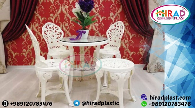 5-piece plastic table and chair set