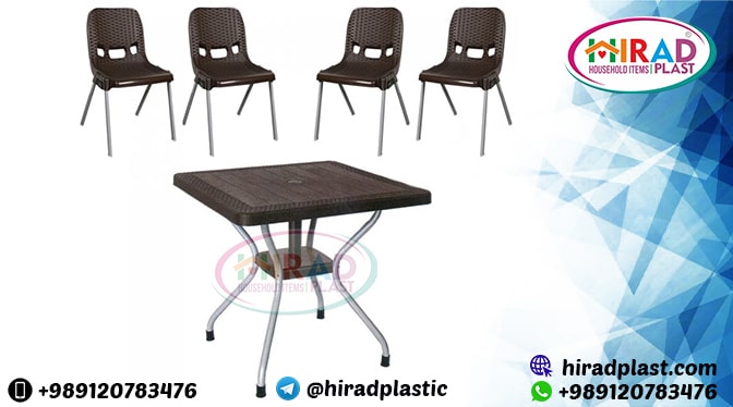 5-piece plastic table and chair set