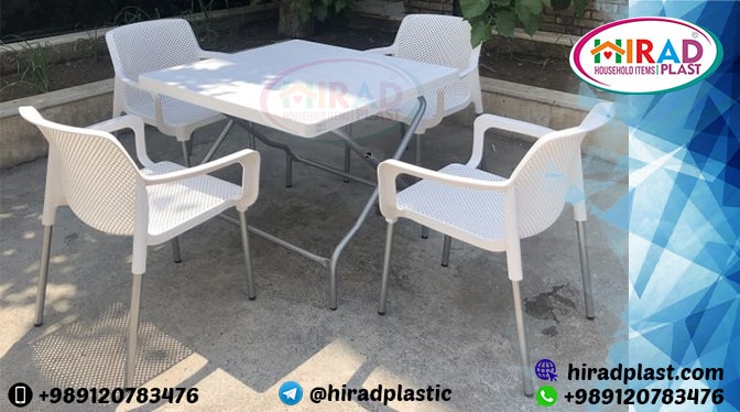 5-piece plastic table and chair set