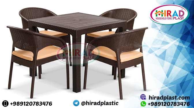 5-piece plastic table and chair set