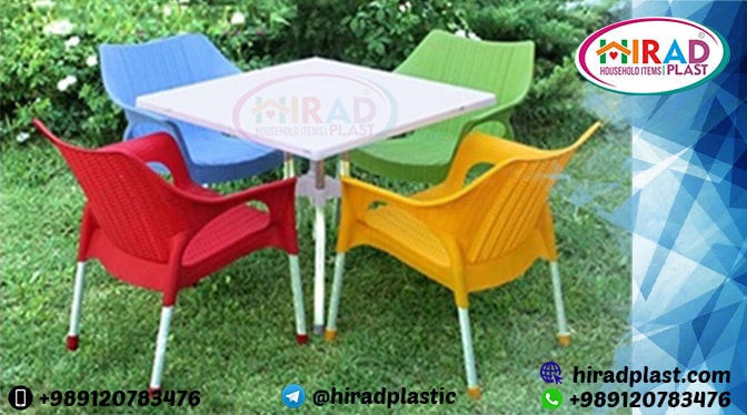 5-piece plastic table and chair set