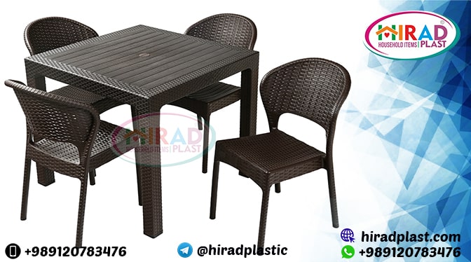 5-piece plastic table and chair set